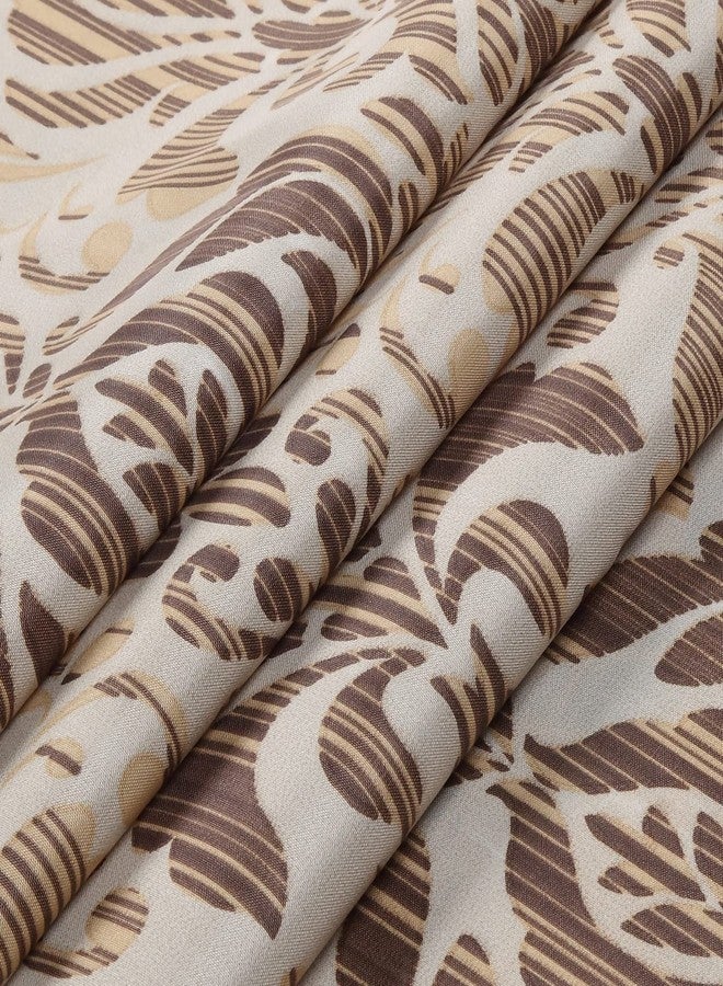 MVSUTA Sterling Farmhouse Pinted Polyester Fabric 3pcs Kitchen Curtain Set,Vintage Brown Damask Waterproof 42" W x 12" L Valance and 2pcs 21" W x 24" L Tiers - Image 5